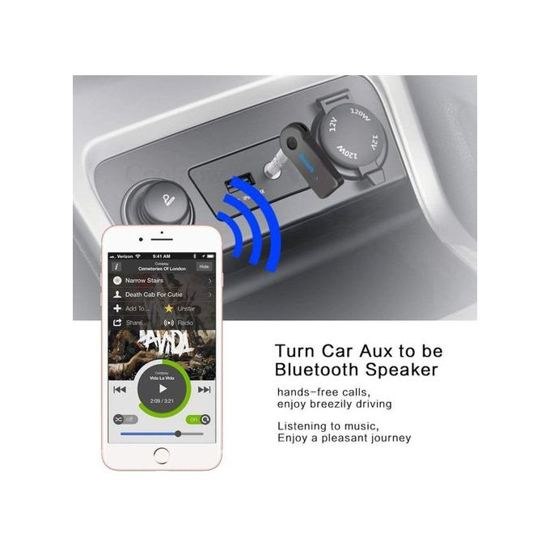 Adaptateur Bluetooth 5.0 Voiture & Maison – Recepteur Aux Avec Micro, Convertisseur Stéréo/Casque En Sans-Fil