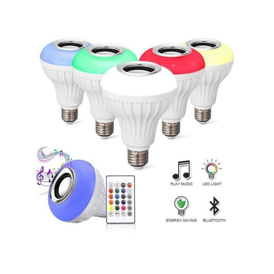 Image sur LED Ampoule Bluetooth Musique ANTICHOC+Haut-Parleur+Télécommande