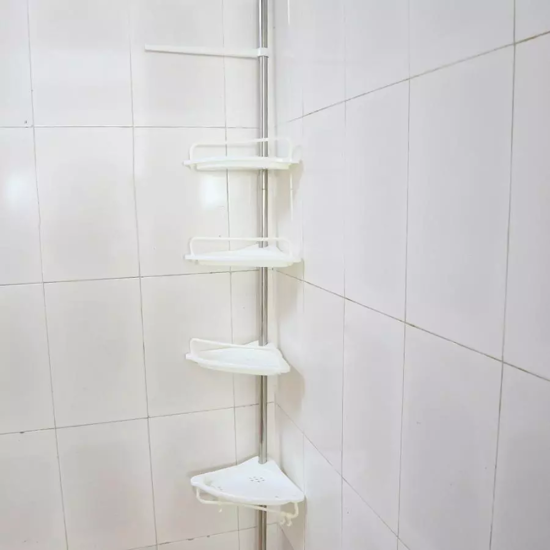 Image sur 4 niveaux réglable salle de bain douche bobine support Tension pôle toilette support main courante support tige Ar