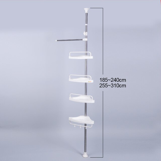 Image sur 4 niveaux réglable salle de bain douche bobine support Tension pôle toilette support main courante support tige Ar