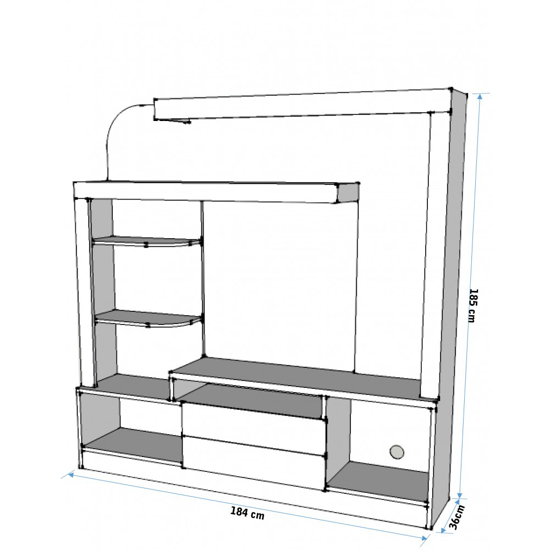 Image sur Meuble TV home cinema - En bois - Maron - MT-2615