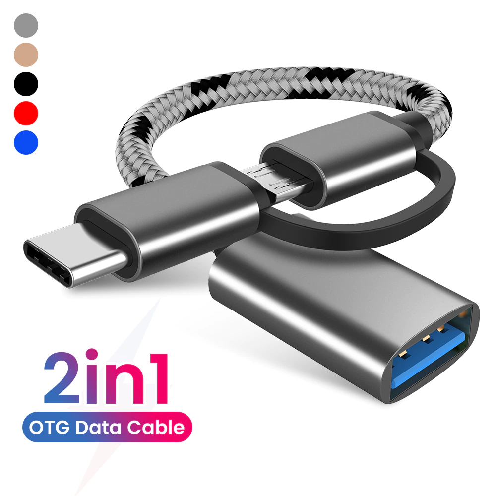 Lot De 2 Adaptateurs USB-C Mâle Vers Micro-USB Femelle - Convertisseur - Noir
