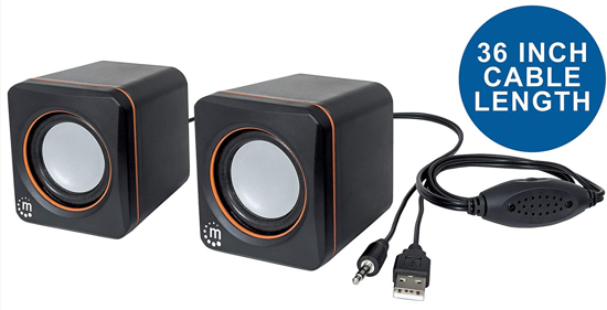 Image sur Haut-parleurs d'ordinateur portables alimentés par USB Mini haut-parleur de bureau Système de musique sonore basse Filaire Petit mini haut-parleur