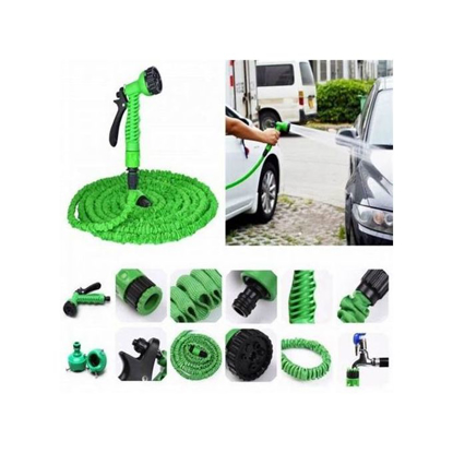 Agrandir l'image de Magic Hose Tuyau Arrosage Extensible 30m + Pistolet à Eau 7 jets Vert -Longueur 60 M Image de Magic Hose Tuyau Arrosage Extensible 30m + Pistolet à Eau 7 jets Vert -Longueur 60 M