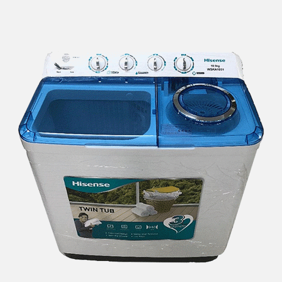 Image sur Machine à laver semi-automatique Hisense WSRB113W – 11 KG – essorage 1 200 tours/min – twin-tub – Garantie 6 mois