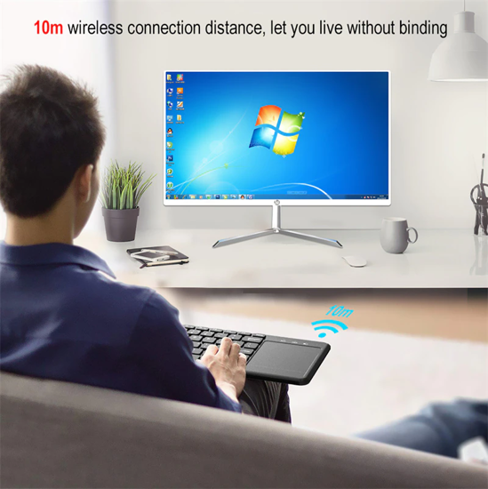 Image sur Clavier sans fil 2.4G avec pavé tactile souris 78 touches pour Ipad ordinateur portable tablette TV PC HTPC Android Windows10/8 USB