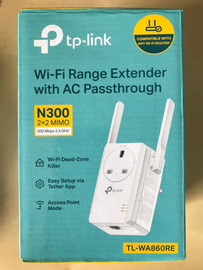 Image sur TP-Link TL-WA860RE Prolongateur de portée Wi-Fi 300 Mbps avec passage AC, Blanc
