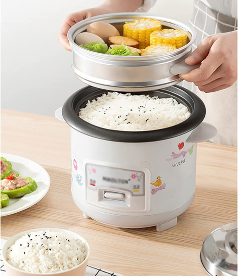 Image sur Cuiseur à riz et cuiseur vapeur 3L petite capacité verre noir antiadhésif dortoir familial marmite intérieure pour 1 ~ 4 personnes cuiseur à riz (taille 3L)
