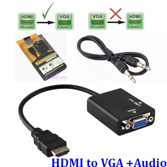 Image sur Adaptateur VGA vers HDMI avec audio