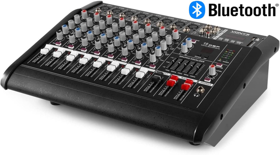 Image sur Table de mixage 8 canaux avec amplificateur 1000 Watts intégré, Bluetooth, MP3/USB/SD, 16 effets digitaux, Entrée RCA, Sonorisation Professionnelle, DJ, Discothèque