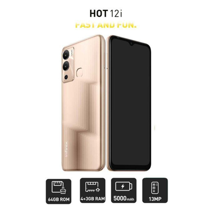 Image de Infinix HOT 12i - 4G - 2 SIM - 6,6" - 3Go Ram + 64Go Rom - 8Mpx/13Mpx - 5000 MAh - Or