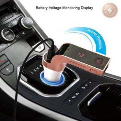 Image de Kit Bluetooth Main Libre Compatible - Chargeur Voiture CARG7-Or/Blanc