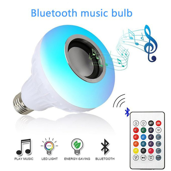 Image sur Ampoule multi couleur avec Haut-parleur Bluetooth et télécommande -