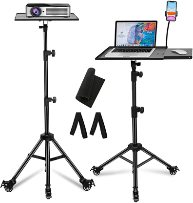 Image de Trépied de projecteur et laptop ou livre en métal robuste et Durable avec roulette