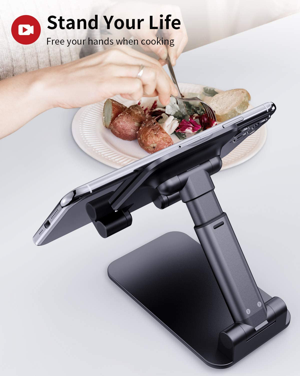 support de téléphone portable pour bureau entièrement pliable