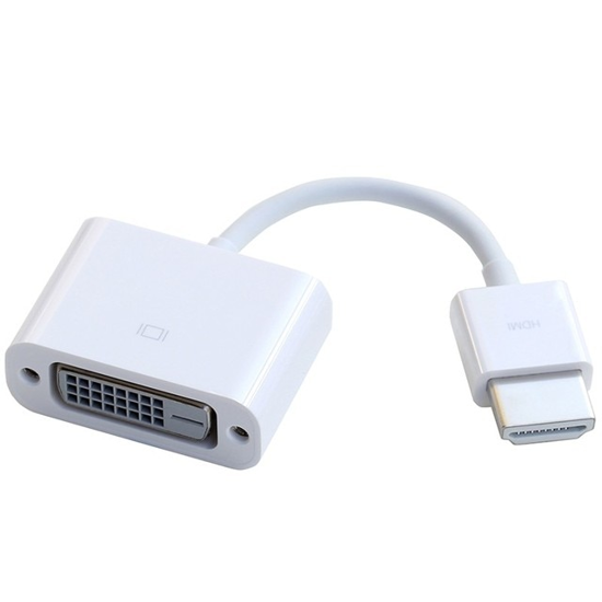 Image sur Adaptateur de couleur blanche de haute qualité HD A mâle HD compatible avec câble court femelle DVI pour ordinateur