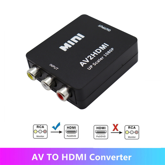 Tbest Adaptateur vidéo Pour HDMI vers AV RCA 1080P HD