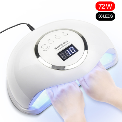 Image de Lampe à Ongles 72W Lampe UV UV LED Sèche-Ongles Lampe LED Gel Vernis à Ongles Lampe Sèche-Ongles avec Minuterie Inférieure Écran LCD pour Manucure