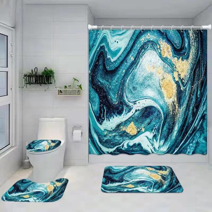 Agrandir l'image de Ensemble De Rideau + Tapis De Salle De Bain 4 En 1 Image de Ensemble De Rideau + Tapis De Salle De Bain 4 En 1