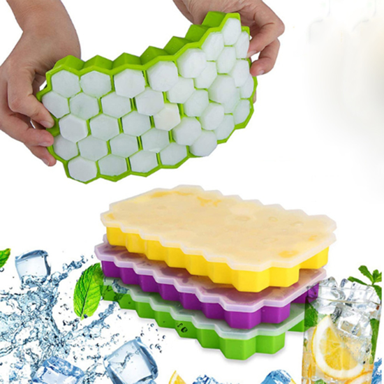 Moule à glace en silicone sans BPA bac à glaçons avec couvercles