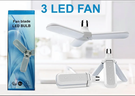 Image sur Lampe à économie d'énergie de lame de ventilateur d'ampoule à LED pliante 45W B22