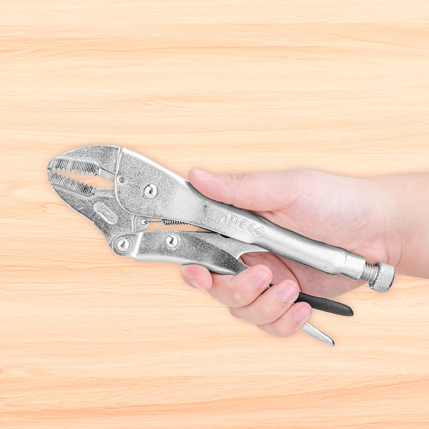 Pince De Verrouillage WORKPRO 250 Mm | Mâchoires Courbes CR-V | Avec Coupe-fil | Acier Haute Résistance