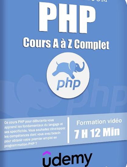 Image sur DVD Udemy PHP – Cours A à Z Complet  (Exercices inclus) 4.12 Gb - 7h 39