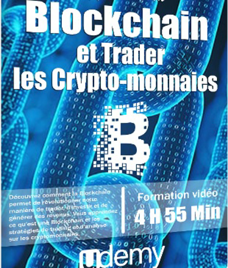 Image sur Udemy – Apprendre la Blockchain et Trader les Crypto-monnaies - 4h 55 min.