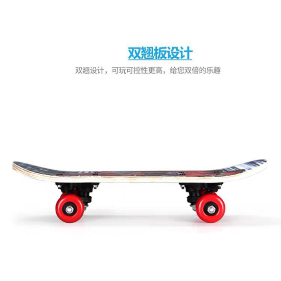 Image sur Planche Skate Board Complet 59 x 20 cm, Planche à Roulette en Bois -  petit model