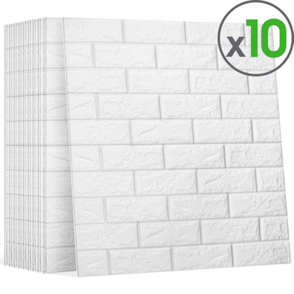 Image de Lot de 10 Papier peint autocollant mural 3D,
