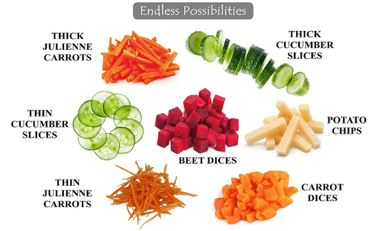Image sur Hachoir Multifonction Tous Coupe Légumes Lame en acier inoxydable , Cubes, Fcoupe Patate Frite carotte, tomate
