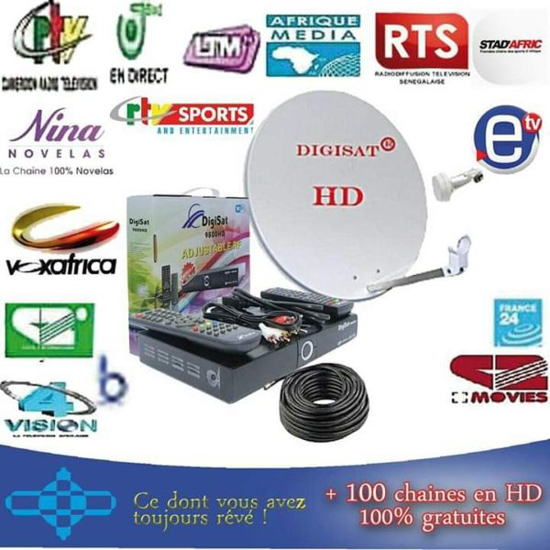 Image sur digiSat Kit Satellite TNT - Décodeur TNT + Parabole + LNB Tête De Satellite + Câble TV