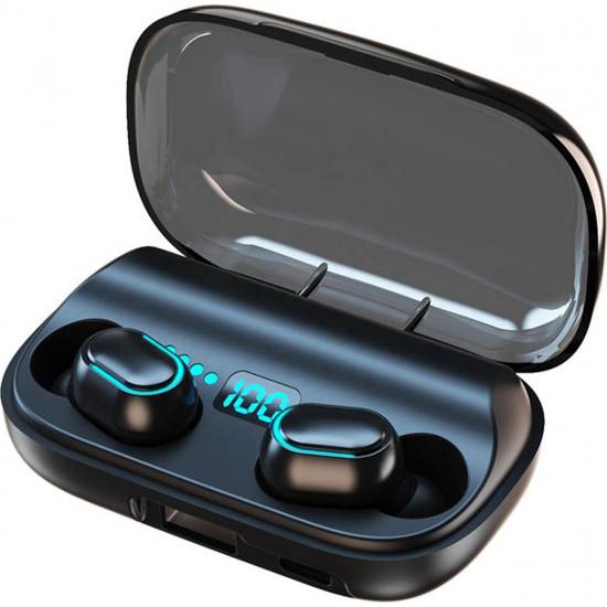 Image sur Ecouteurs sans fil TWS T11 Bluetooth 5.0 - avec microphone, contrôle tactile et boîtier de chargement avec affichage LED