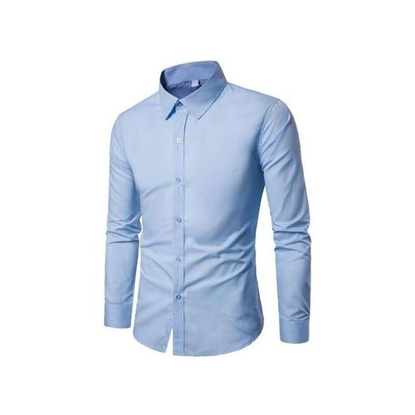 Chemise -  Bleu Ciel - 100% Cotton - Slim - Manches longues - col chemisier Chemise -  Bleu Ciel - 100% Cotton - Slim - Manches longues - col chemisier