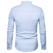 Chemise -  Bleu Ciel - 100% Cotton - Slim - Manches longues - col chemisier - arrière