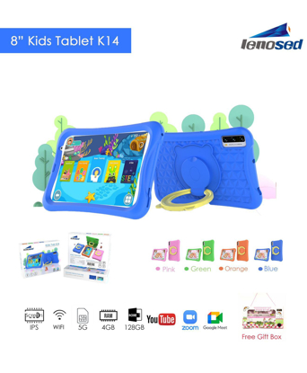 Image de Tablette educative ecran 8 pouce kids tab 14 - 128 giga et 4 giga ram - une sim