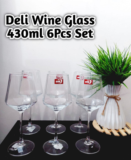 Image sur Ensemble de verres à vin Deli 6Pcs 430ml Verre à boire pour hôtel et maison