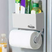 Image sur Porte essuie-mains en papier magnétique pour réfrigérateur avec étagère de rangement