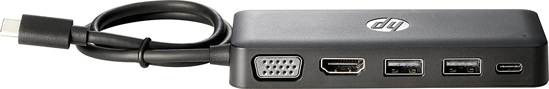 Image sur Mini hub HP USB-C vers HDMI, VGA, USB 2.0 et USB-C