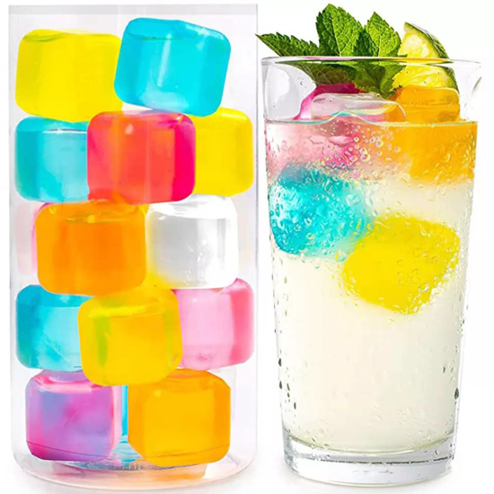 Image sur glaçons réutilisable en différents couleurs [sélection variable] - bacs à glaçons de fête pour rafraîchir les boissons (15 pièces - Dés V2)