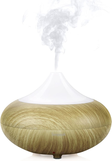 Image sur Humidificateur à pulvérisation diffuse de 150 ml Mini lampe à huile Grain de bois coloré Machine d'aromathérapie à petit oignon (grain de bois clair)