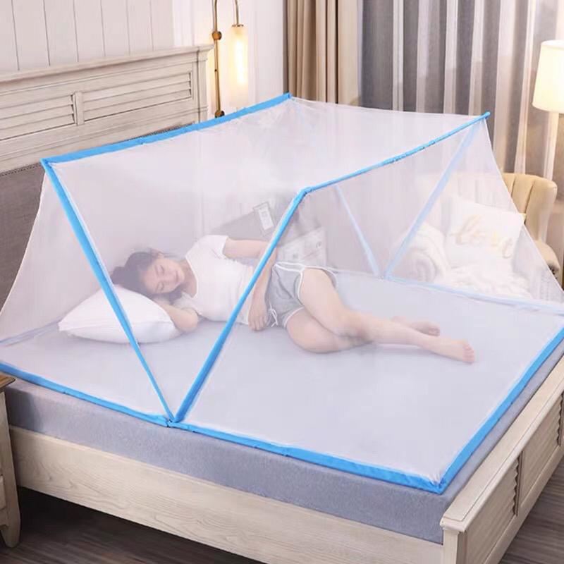 Vnook Moustiquaire Pliable Double Porte Pour Lit Double - Pop-up Portable Avec Fond Anti-Moustiques