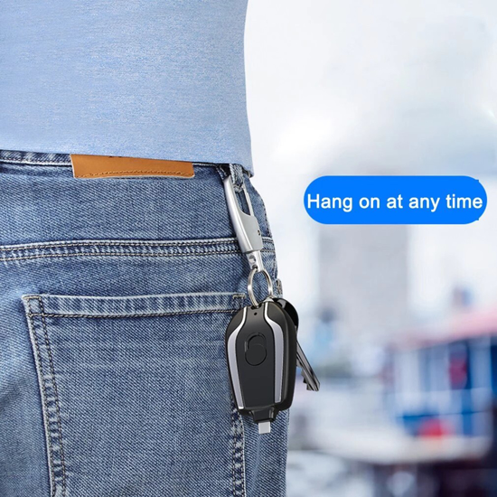 Image sur Banques d'alimentation Portable type-c porte-clés batterie de secours alimentation de secours Mini porte-clés porte-clés Compact 1500mAh
