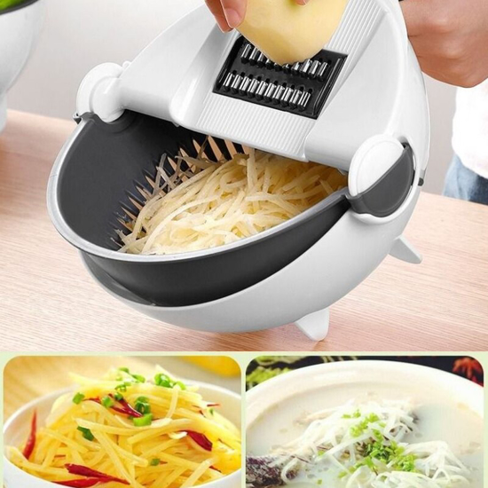 Image sur Ensemble de coupe-légumes rotatif multifonction, Machine de découpe de légumes, accessoires de cuisine