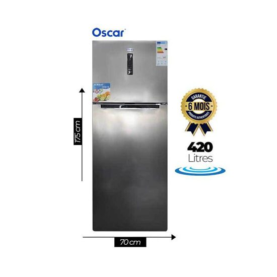 Image sur Réfrigérateur Combiné Oscar - 420 Litres - OSC-FC254 - gris - NoFrost - garantie 6 mois