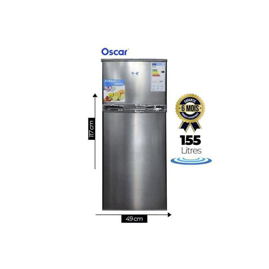 Image sur Réfrigérateur combiné Oscar - 155 Litres - OSC-F220 - Gris - Garantie 6 Mois