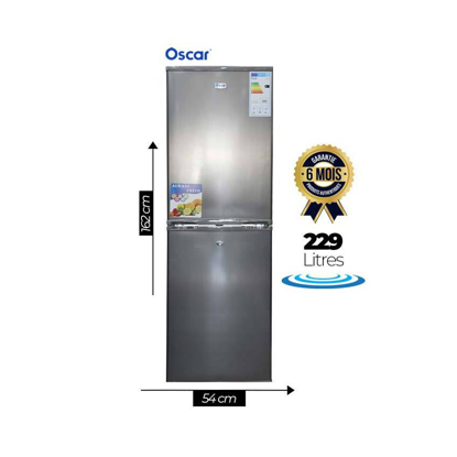 Image de REFRIGERATEUR OSCAR GRIS - COMBI - OSC-D229- 229 L