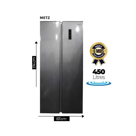 Image sur Réfrigérateur METZ - double battant - 450L - MS450 - gris - NOFROST- 06 mois de garantie
