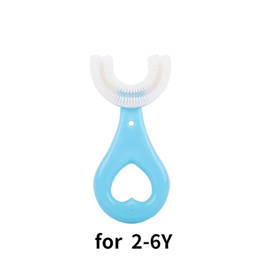 Image sur Brosse à dents pour enfants 360 degrés en forme de U en silicone souple