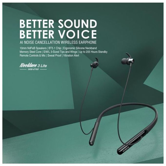 Image sur Ecouteurs sans fil - Oraimo OEB-E75D - Bluetooth V5.1 - 185mAh - 13 mois de garantie
